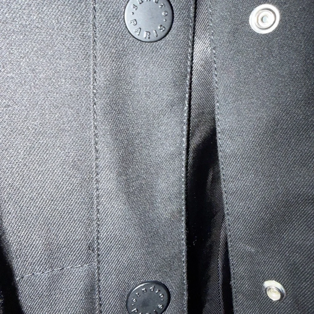 Sandro Black Pleated Trench Coat - Picture 4 of 10